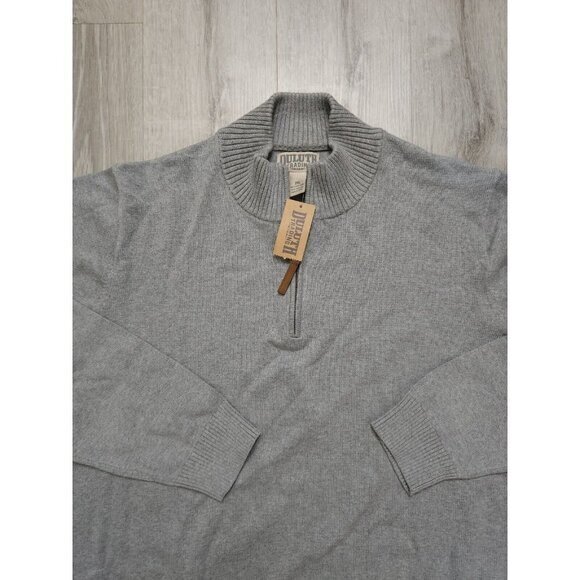 NEW Duluth Trading Strongarm 1/4 Zip Mock Neck Sweater Gray Mens 2XL XXL - Picture 3 of 5